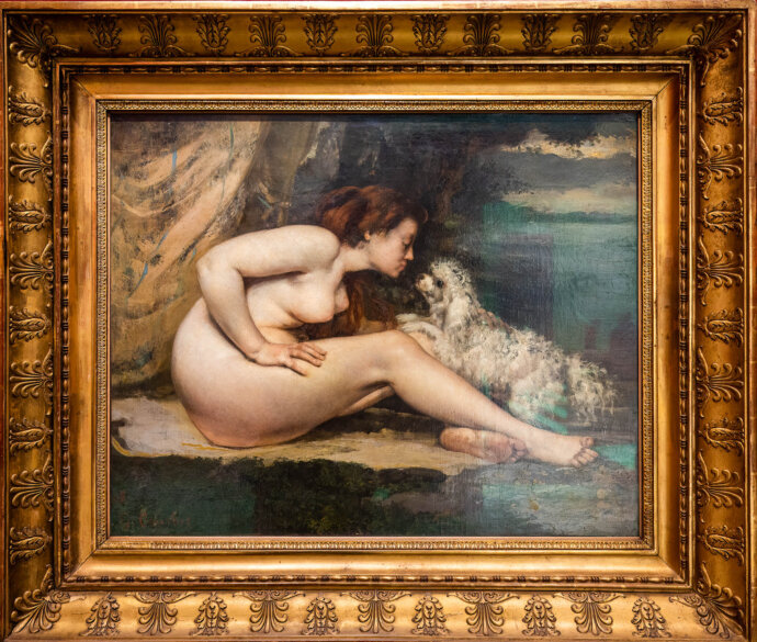Femme Nue au Chien- Gustave Courbet