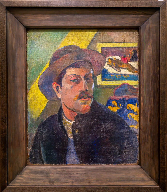 Self-Portrait in a Hat- Paul Gauguin