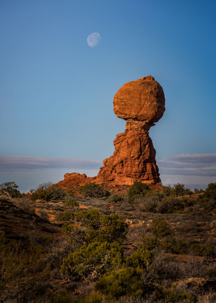 Balanced Rock and Moon