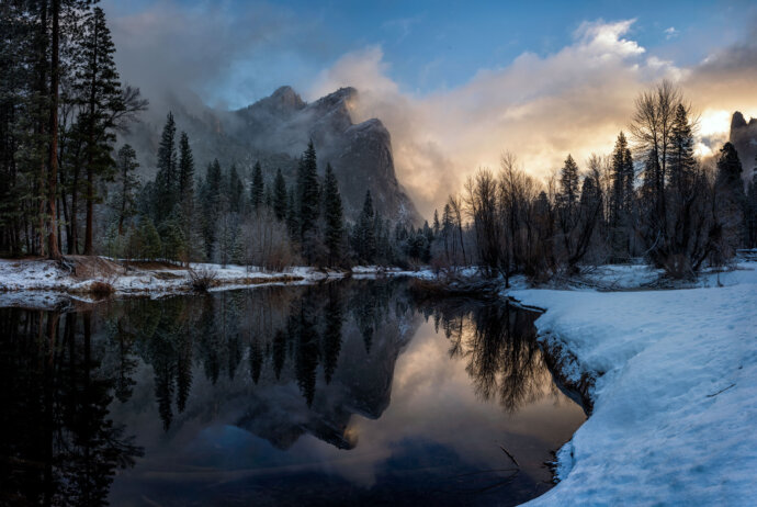 Sunrise on the Three Brothers, Yosemite