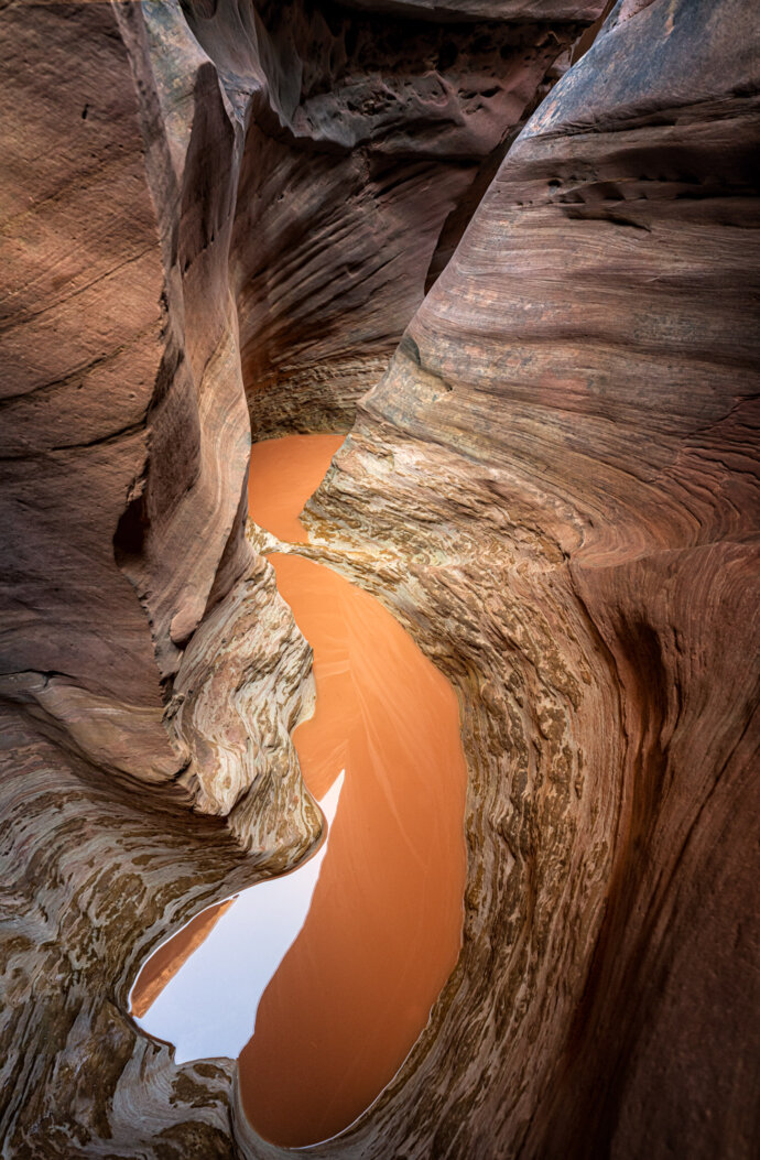 Slot Canyon with Water, Southwest