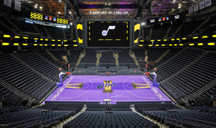 Utah Jazz Delta Center Purple Floor